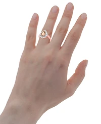 Swiss Blue Topaz (3-3/8 ct. t.w.) & White (1/6 Teardrop Halo Ring Sterling Silver (Also Amethyst Morganite)