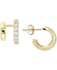 Cubic Zirconia Cuff Hoop Earrings