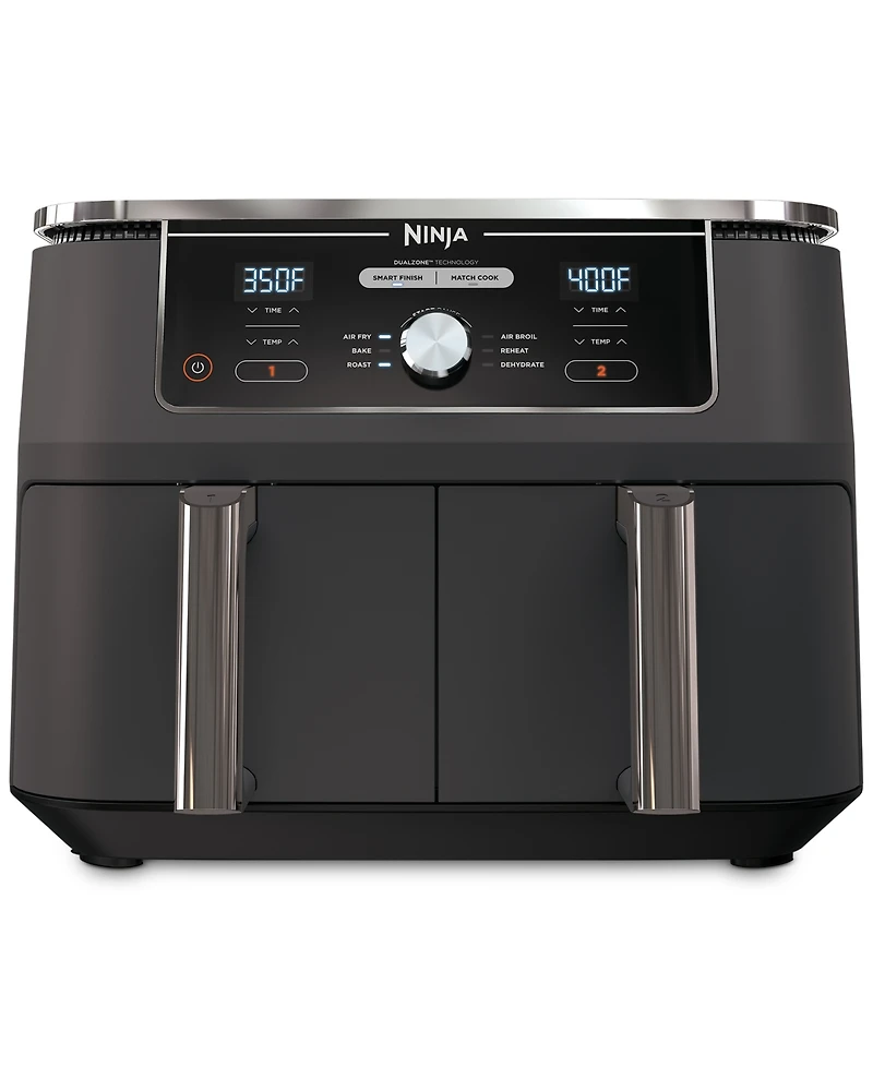 Ninja Foodi DZ401 6-in-1 10-qt. Xl 2-Basket Air Fryer with DualZone Technology- Air Fry, Broil, Roast, Dehydrate, Reheat and Bake, Family Sized