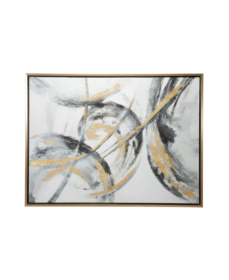 CosmoLiving by Cosmopolitan Gold Contemporary Abstract Canvas Wall Art, 30" x 40"