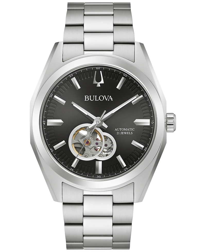 Bulova Men's Automatic Surveyor Stainless Steel Bracelet Watch 42mm