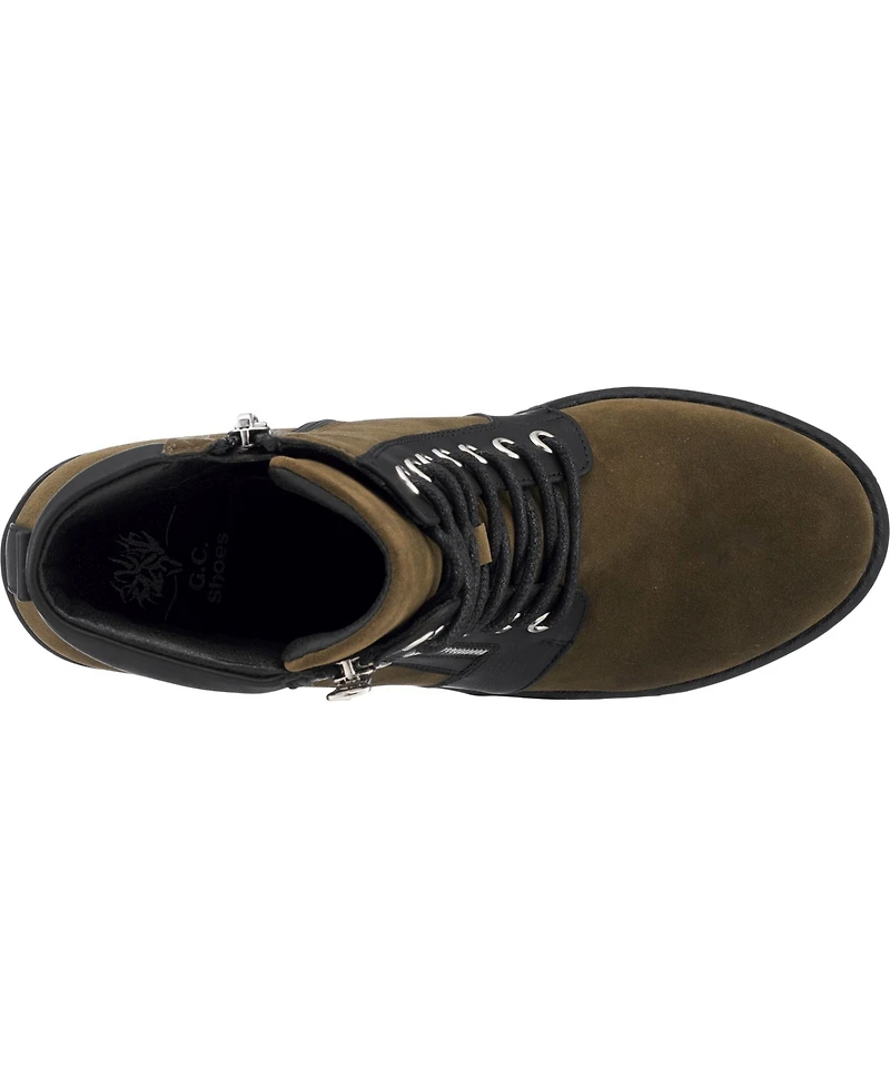 Gc Shoes Women's Taylor Color Block Lace Up Combat Booties