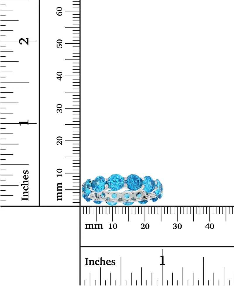 Cubic Zirconia Eternity Band Rhodium Plated Sterling Silver