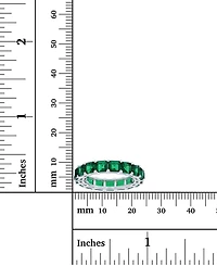 Princess Cut Cubic Zirconia Eternity Band Rhodium Plated Sterling Silver