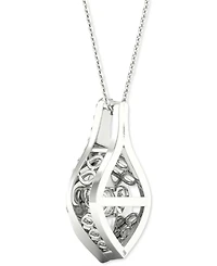 Twinkling Diamond Star Diamond Wishbone 18" Pendant Necklace (1/4 ct. t.w.) in 10k White Gold