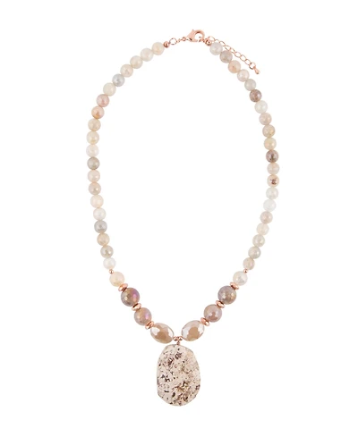 Barse Women's Roman Genuine Stone Statement Necklace