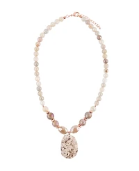 Barse Women's Roman Genuine Stone Statement Necklace