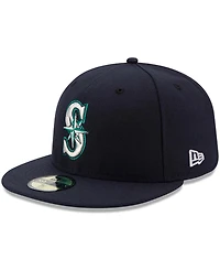 New Era Men's Navy Seattle Mariners Authentic Collection On Field 59FIFTY Fitted Hat