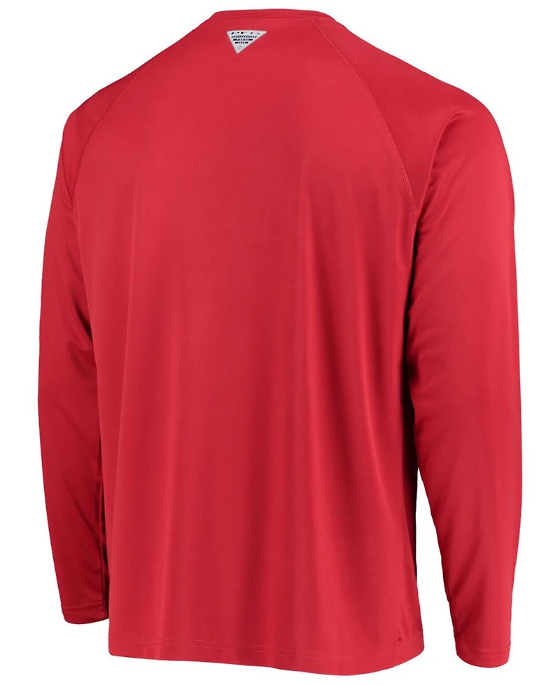 Columbia Men's Pfg Ohio State Buckeyes Terminal Tackle Omni-Shade Long Sleeve T-Shirt