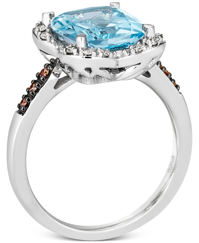 Le Vian Blue Topaz (4-1/4 ct. t.w.) & Diamond (1/5 ct. t.w.) Ring in 14k White Gold
