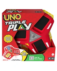 Uno Triple Play Card Game, Game for Family Night, Lights and Sounds