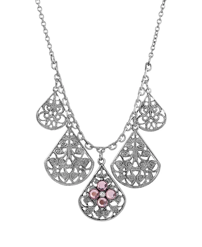 2028 Flower Multi Teardrop Necklace