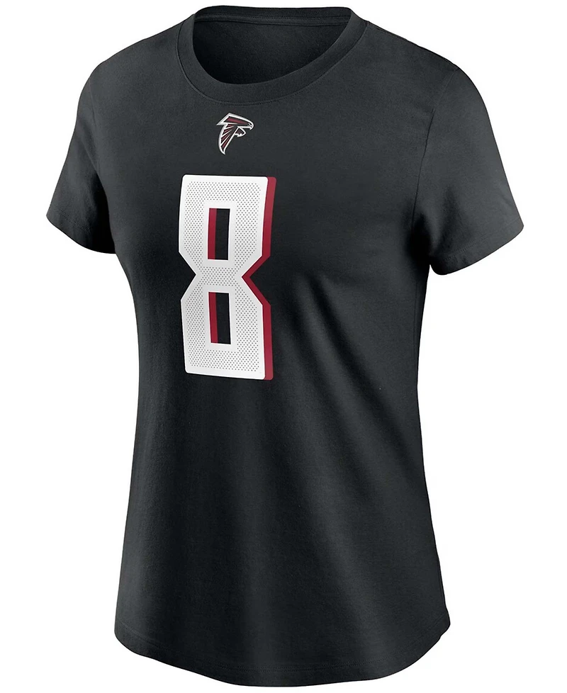 Women's Kyle Pitts Black Atlanta Falcons 2021 Nfl Draft First Round Pick Player Name Number T-shirt