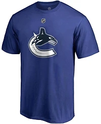 Men's Elias Pettersson Blue Vancouver Canucks Team Authentic Stack Name and Number T-shirt
