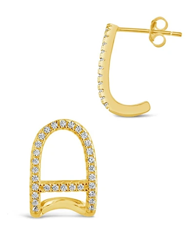 Sterling Forever Women's Ezra Suspender Studs Earrings