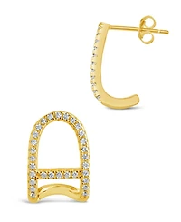 Sterling Forever Women's Ezra Suspender Studs Earrings
