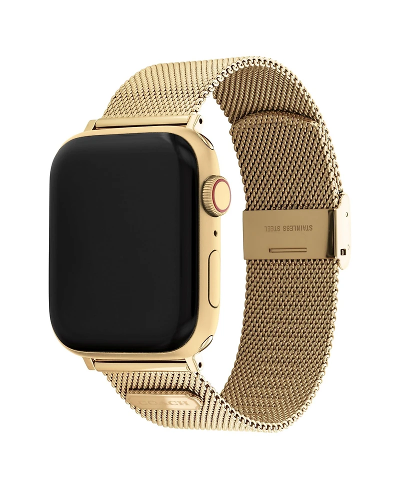 Coach Gold-Tone Mesh Bracelet for Apple Watch 42/44/45mm