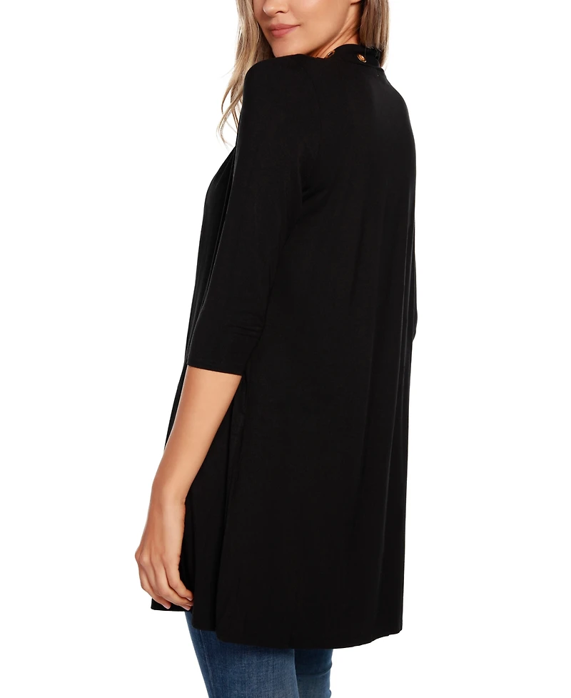 Belldini Women's Grommet-Trim Duster Open Front Cardigan Top