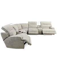 Sebaston -Pc. Fabric Sectional with Power Motion Recliners and 2 Usb Consoles
