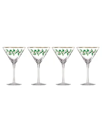 Holiday Decal Martini Glass, Set of 4