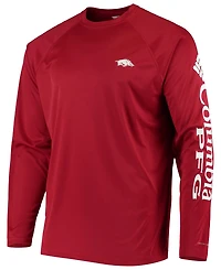 Men's Pfg Cardinal Arkansas Razorbacks Terminal Tackle Omni-Shade Long Sleeve T-shirt