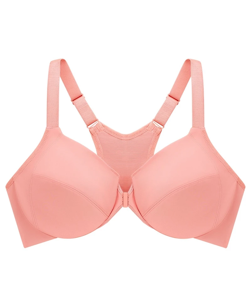 Glamorise Women's Plus Front Close Wonder Wire Bra with Smoothing Back 1247