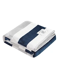 Nautica Awning Stripe Ultra Soft Plush Reversible Throw, 60" X 50"