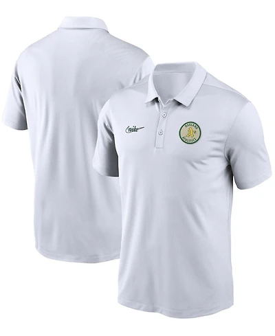 Men's White Oakland Athletics Cooperstown Collection Logo Franchise Performance Polo