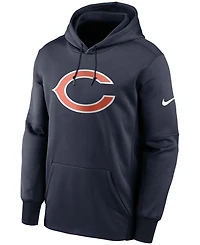 Men's Big and Tall Navy Chicago Bears Fan Gear Primary Logo Therma Performance Pullover Hoodie