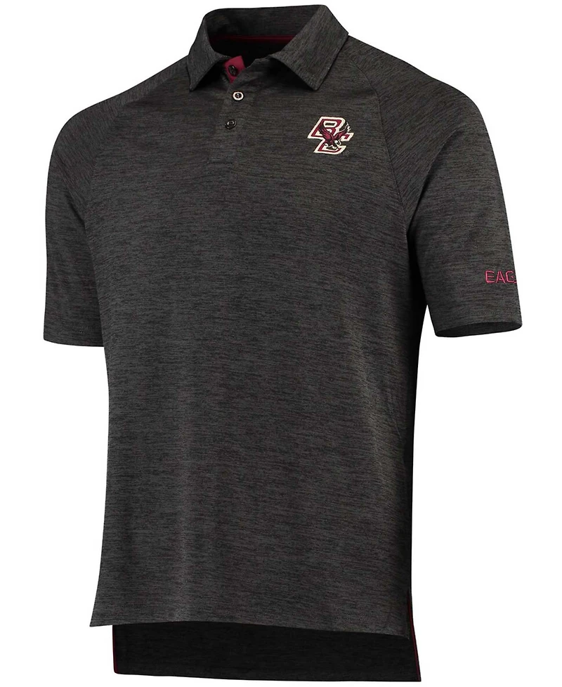 Men's Heathered Black Boston College Eagles Down Swing Polo