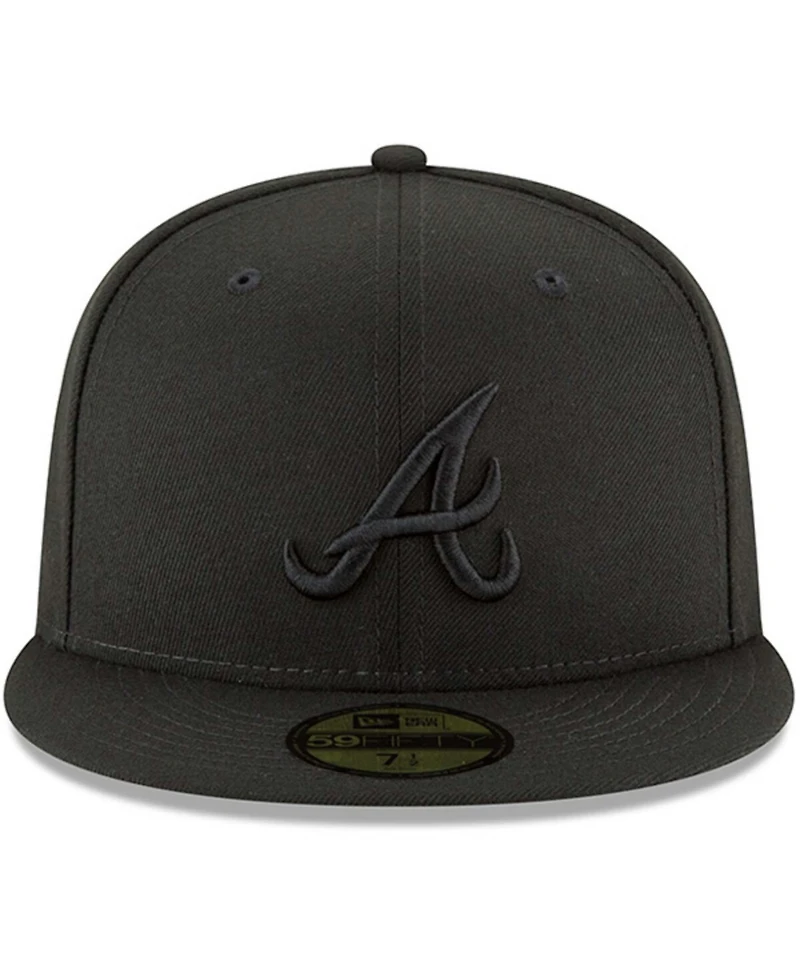 Men's Black Atlanta Braves Primary Logo Basic 59FIFTY Fitted Hat