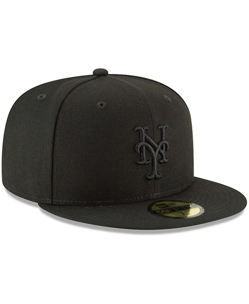 Men's Black New York Mets Primary Logo Basic 59FIFTY Fitted Hat
