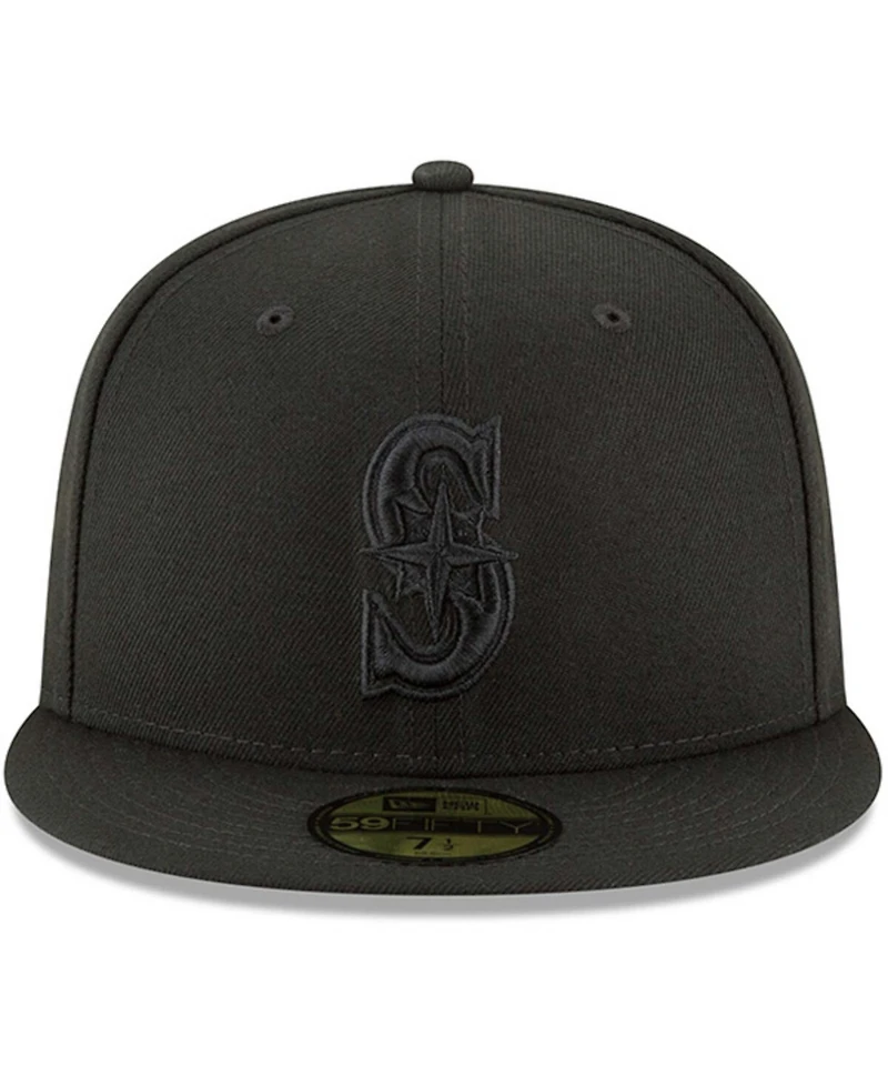 Men's Black Seattle Mariners Primary Logo Basic 59FIFTY Fitted Hat