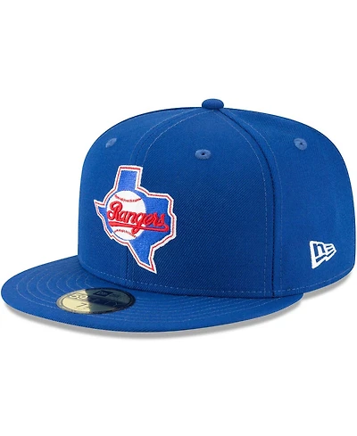 Men's Blue Texas Rangers Cooperstown Collection Wool 59FIFTY Fitted Hat
