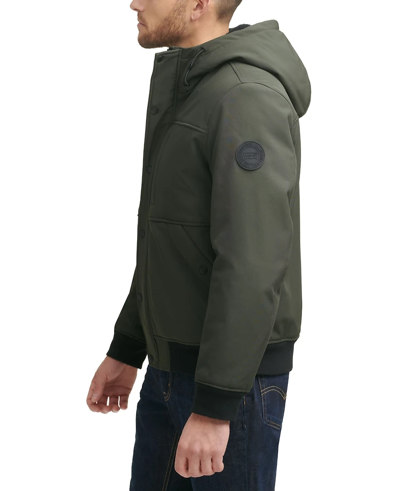 Levi's Men's Soft Shell Sherpa Lined Hooded Jacket