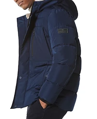 Marc New York Men's Yarmouth Micro Sheen Parka Jacket with Fleece-Lined Hood