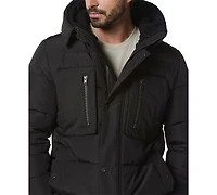 Marc New York Men's Yarmouth Micro Sheen Parka Jacket with Fleece-Lined Hood