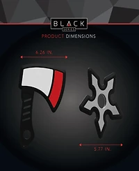 Black Series Axe Throwing Target Set-3 Plastic Axes, Indoor/Outdoor