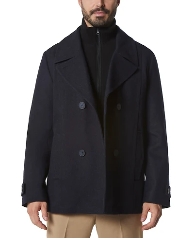 Marc New York Men's Danton Peacoat with Inset Bib
