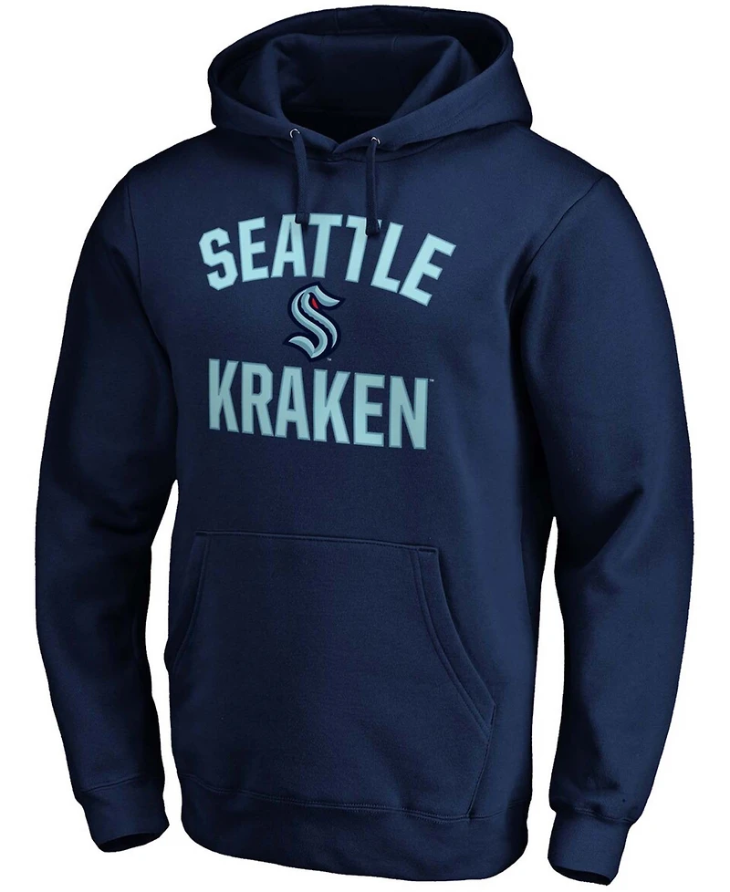 Men's Navy Seattle Kraken Victory Arch Pullover Hoodie