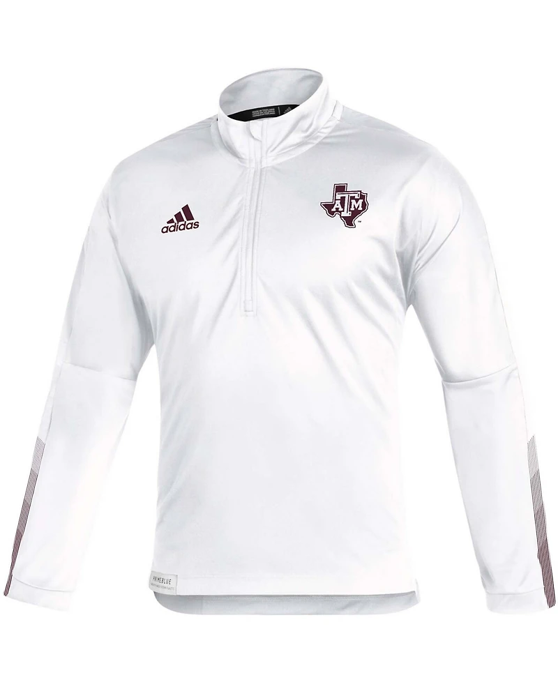 Men's White Texas A M Aggies 2021 Sideline Quarter-Zip Jacket