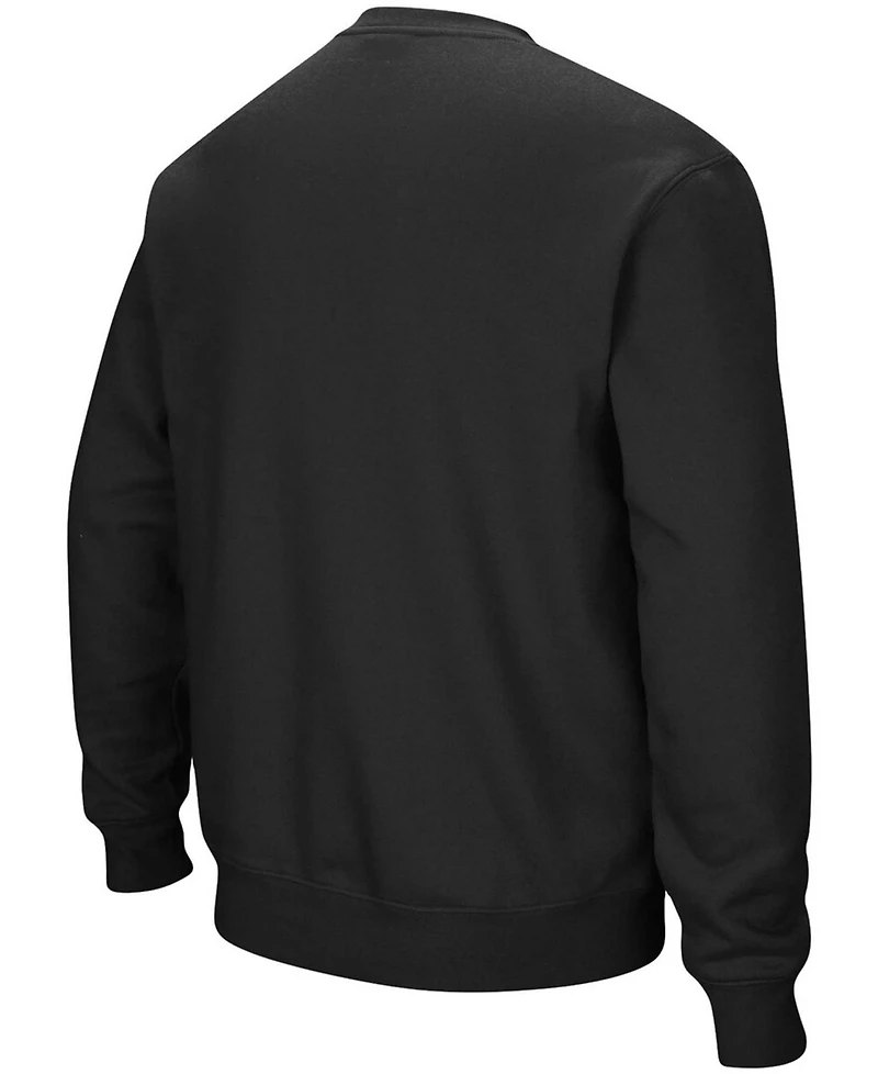 Men's Black Marshall Thundering Herd Arch Logo Tackle Twill Pullover Sweatshirt