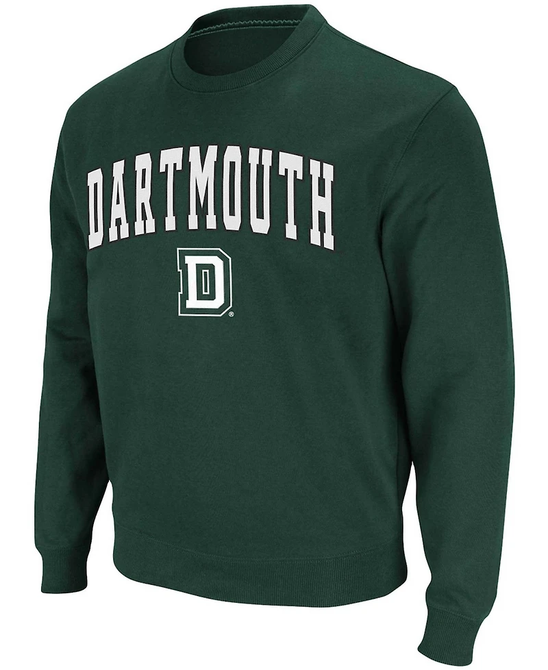 Men's Green Dartmouth Big Arch Logo Tackle Twill Pullover Sweatshirt