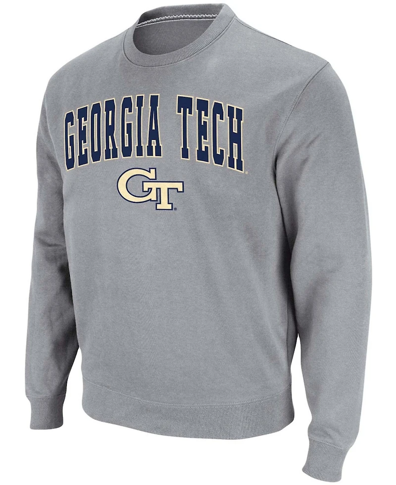 Colosseum Men's Georgia Tech Yellow Jackets Arch Logo Tackle Twill Pullover Sweatshirt