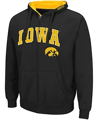 Men's Black Iowa Hawkeyes Arch Logo 3.0 Full-Zip Hoodie