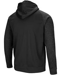 Men's Black Nebraska Huskers Blackout 3.0 Tonal Raglan Full-Zip Hoodie