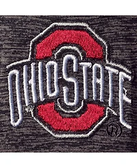 Men's Heather Black Ohio State Buckeyes Down Swing Raglan Polo Shirt