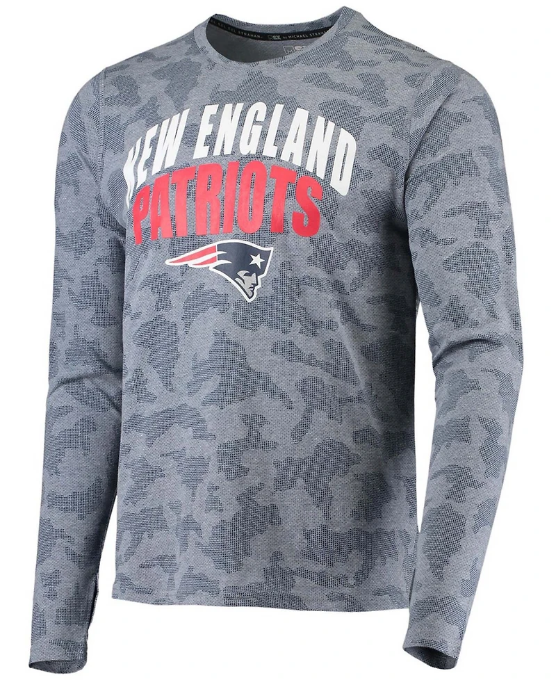Men's Navy New England Patriots Camo Performance Long Sleeve T-shirt
