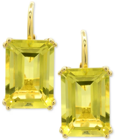Lime Quartz Leverback Drop Earrings (12-5/8 ct. t.w.) 14k Gold-Plated Sterling Silver (Also White & Prasiolite)