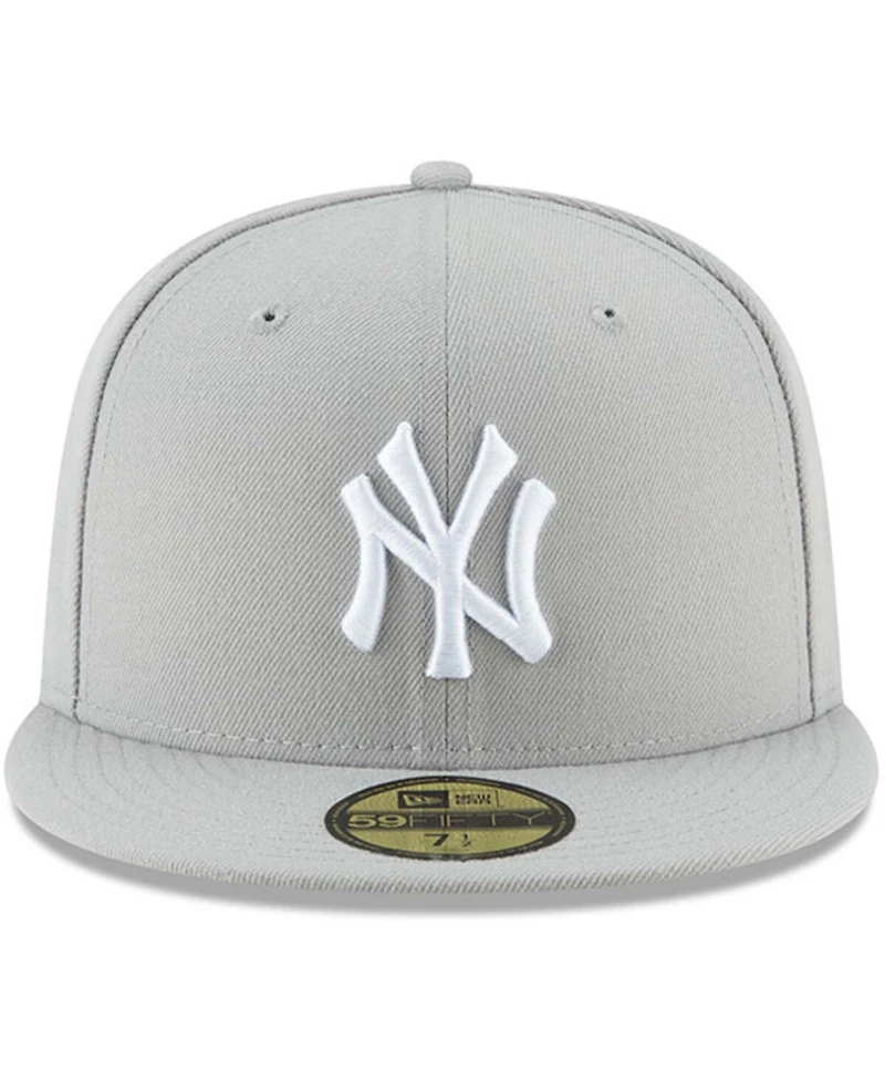 Men's Gray New York Yankees Fashion Color Basic 59FIFTY Fitted Hat